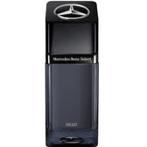 Mercedes-Benz Select Night bottle front view showing timeless masculine design for refined evenings