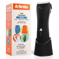 MERIDIAN The Trimmer Plus closeup with LED spotlight for precise, irritation-free grooming