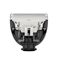 Meridian trimmer blade installation close-up showing easy replacement.