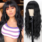 MerisiHair long black wig with bangs 26in for a dramatic, versatile everyday look