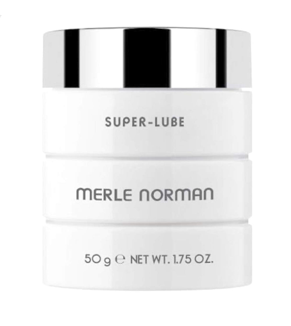 Merle Norman Super Lube Cream jar highlighting hydrating barrier protection for dry skin