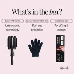 Mermade Hair PRO Hair Waver with grip clips illustrating precise sectioning for even waves.