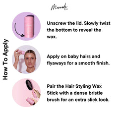 Mermade Hair wax stick pink pack texture and healthy sheen for updos.
