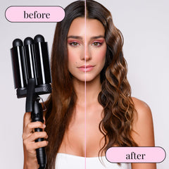 Mermade Hair Waver grip clips shown for easy sectioning and defined waves.