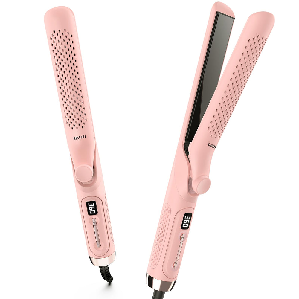 MESCOMB 360° Airflow Styler closeup shows ergonomic grip and even heat for smooth styles.