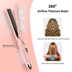 MESCOMB 360° Airflow Styler curling action defines curls with reduced heat exposure.