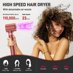 MESCOMB dual auto-wrap curlers in action creating salon-like curls at home.