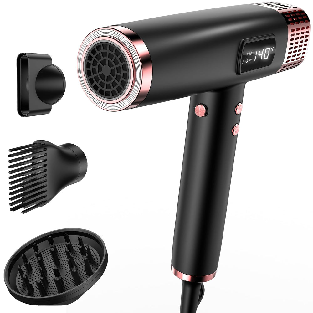 MESCOMB dual-voltage hair dryer image showing compact travel-ready design for on-the-go styling.