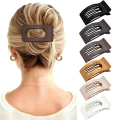 Mesovor flat claw clip in neutral matte secures thick hair for all-day wear.