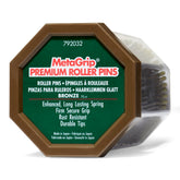 MetaGrip Bronze Premium Roller Pins pack open shows a spacious count for busy salons.