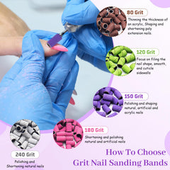 METEOROCK nail drill sanding band on natural nail shows a smooth finish.