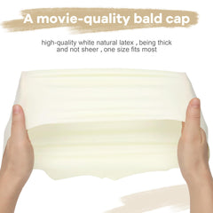MetFun Bald Cap Kit side view highlights breathable latex for comfortable wear.