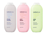Method Body Lotion Trio bottles on display for all-day hydration.
