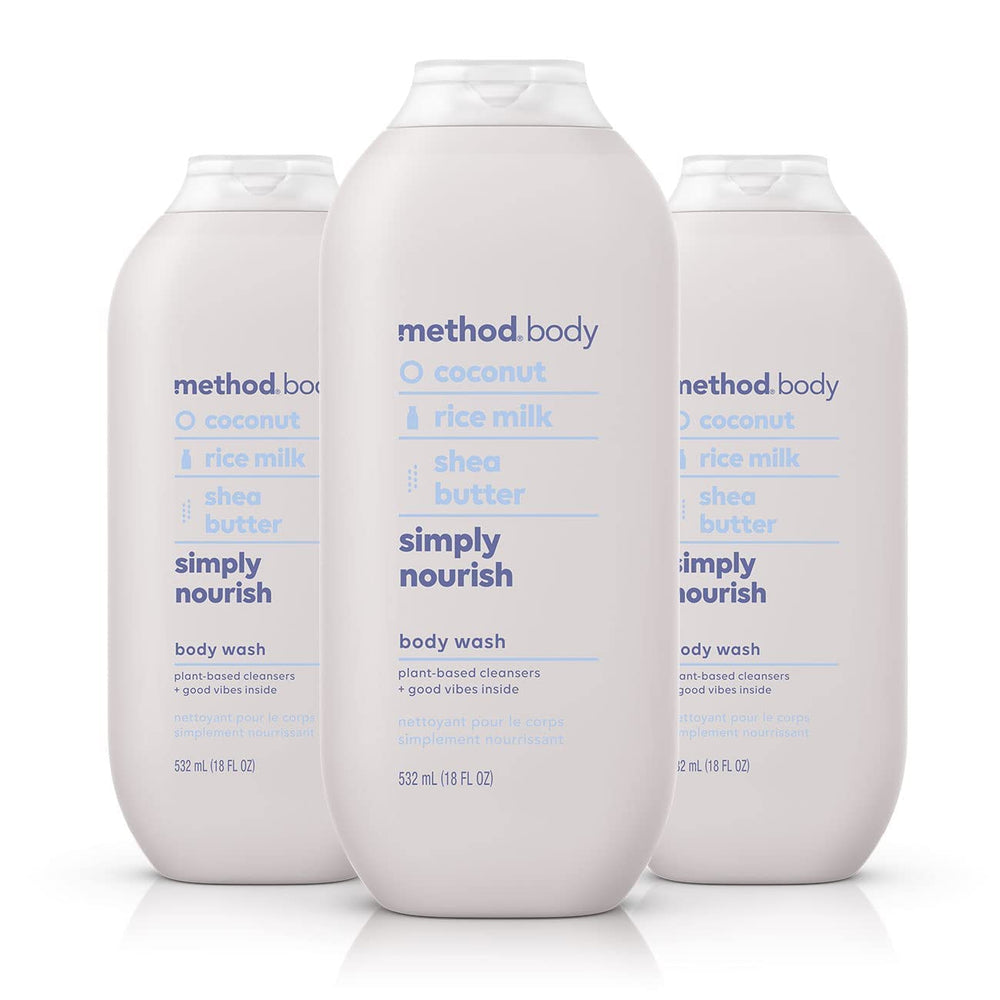 Method Simply Nourish pack front shows triple-pack for convenient self-care routine