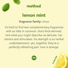 Method Foaming Hand Soap lemon mint foam showing airy lather for quick, clean hands.