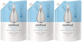 Method Gel Hand Soap Refill Sweet Water bottle pour, quick refill convenience.