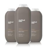 Method Men Body Wash Cedar + Cypress 3-pack front shows forest freshness for daily showers.