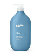 Method Men Body Wash Glacier Granite bottle front showing eco-friendly PCR packaging and fresh scent.