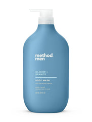 Method Men Body Wash Glacier Granite bottle front showing eco-friendly PCR packaging and fresh scent.