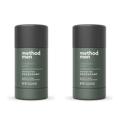 Method Men Juniper & Sage deodorant stick close-up shows aluminum-free freshness for daily wear.