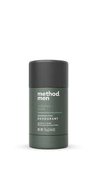 Method Men Juniper & Sage deodorant bar on skin conveying fresh scent and odor control.