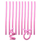 MEYIART flexible curling rods ten-piece pink set for no-heat styling