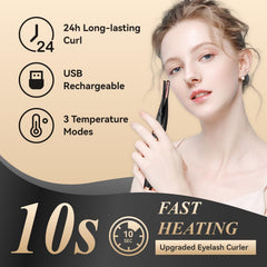 MGKO heated eyelash curler with temperature settings enables precise styling