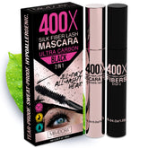 Mia Adora 400X Fiber Lash Mascara packaging and wand displaying bold look potential