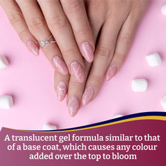 Mia Secret Blooming Gel clear layer highlights transparent base for overlays.
