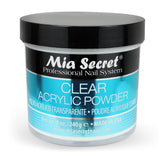 Mia Secret Clear Acrylic Powder 8oz jar closeup for precise encapsulation results