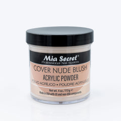 Mia Secret Cover Nude Blush powder jar closeup for smooth consistency on natural nails