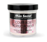Mia Secret Cover Rose acrylic powder 4oz jar front for smooth, durable nail enhancements.