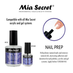 Mia Secret finish gloss image highlights high shine and tacky-residue removal