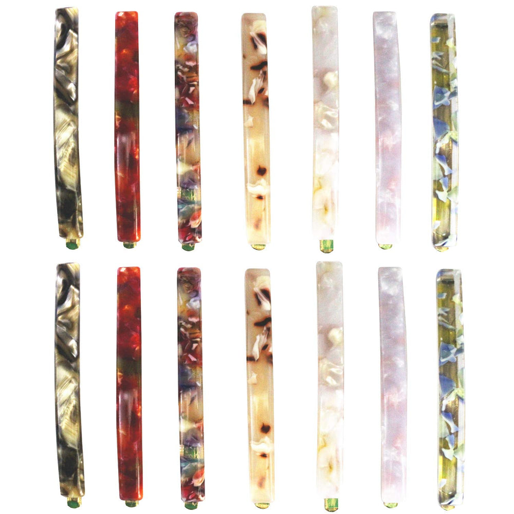 MIAO JIN 14pcs hair clips geometric design close-up for everyday chic styling.