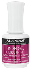Mia Secret UV Finish Gel Top Coat bottle—clear, long-lasting gloss for artificial nails.