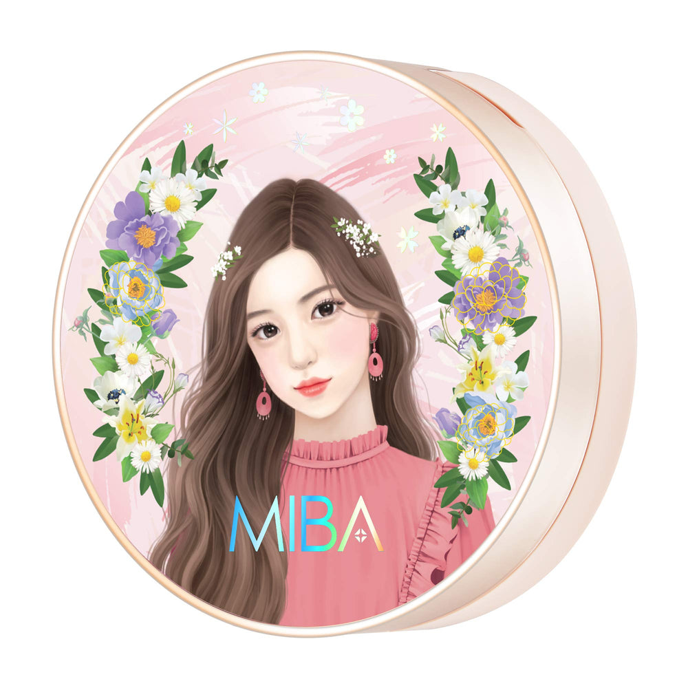 MIBA Ion Calcium Foundation Big Cushion Season 2 compact open captures full-coverage, dewy finish in daylight