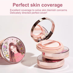 MIBA Ion Calcium Foundation Double Cushion Season 2 one-touch cover demonstrates easy spot correction.