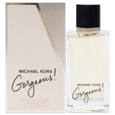 Michael Kors Gorgeous EDP bottle with sleek silhouette for daytime confidence.