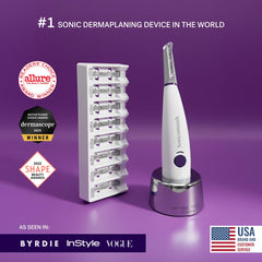 Michael Todd Sonicsmooth dermaplaning head close-up highlights precision exfoliation.