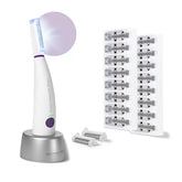 Michael Todd Beauty Sonicsmooth Pro+ with LED light performs precise facial dermaplaning.