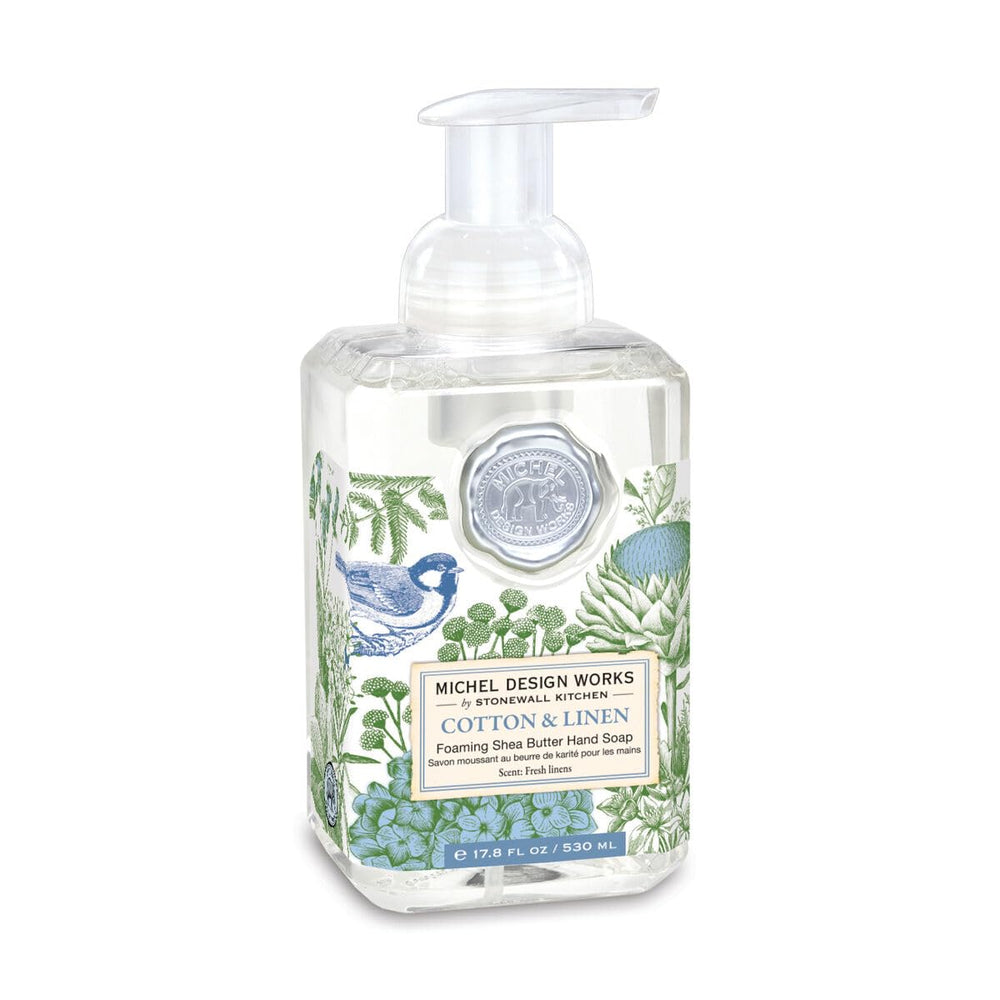 Michel Design Works foaming hand soap pump dispenses moisturizing foam for everyday hand care