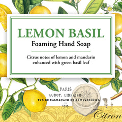 Michel Design Works Lemon Basil aroma with citrus notes for refreshing handwashing.