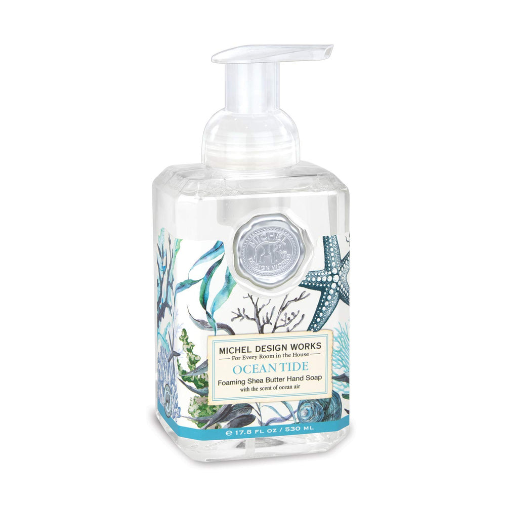 Michel Design Works Ocean Tide foaming hand soap in a pump dispenser for soft refreshed hands