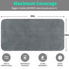 Microfi absorbent microfiber towel with quick-drying tech detail close-up.