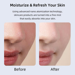 Microtree Nano Facial Steamer charging via USB for portable skincare on the go