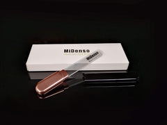 Close-up of MiDenso nano-technology glass shows tiny serrations for smooth, shiny nail surfaces