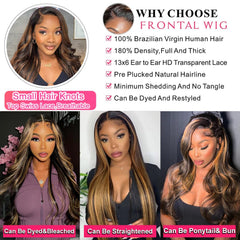 miear 13x6 Ombre Lace Front Wig ombre highlight shows modern balayage.