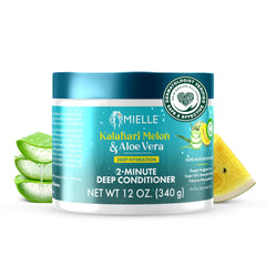 Mielle Organics 2-Minute Deep Conditioner bottle pour delivers quick moisture for dry, curly hair.