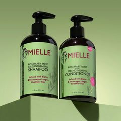 Mielle Rosemary Mint Conditioner detangling action softens strands and adds manageability.