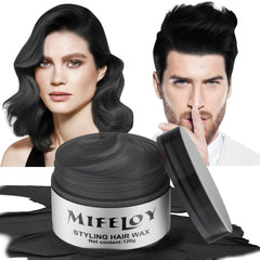 Mifeloy black temporary hair color wax packaging for quick party looks.